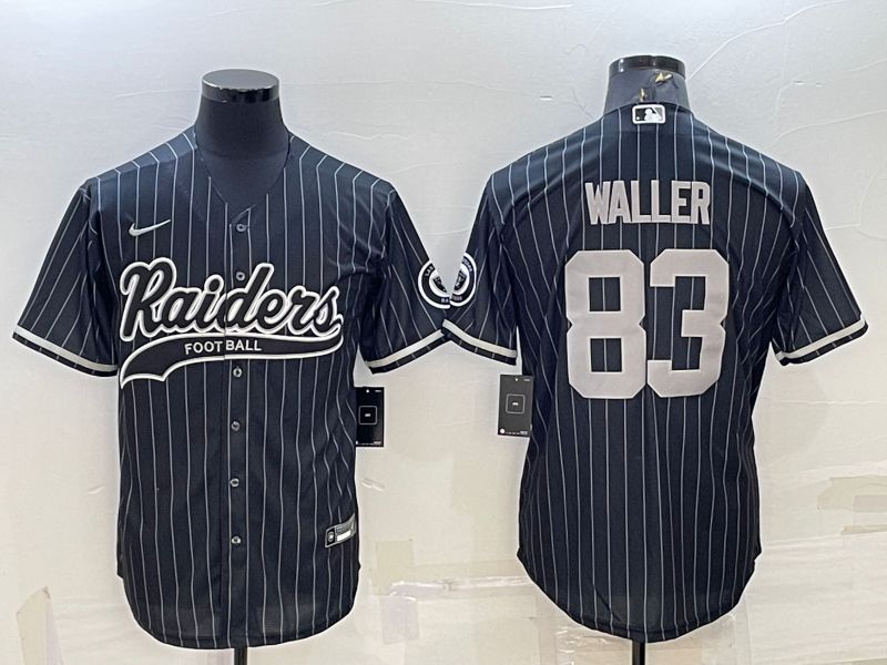 Men Oakland Raiders #83 Waller Black stripe 2022 Nike Co branded NFL Jerseys->oakland raiders->NFL Jersey